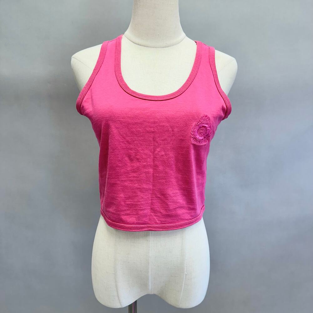 Vintage 90s Energie Bi Currants pink cotton cropped tank top size medium